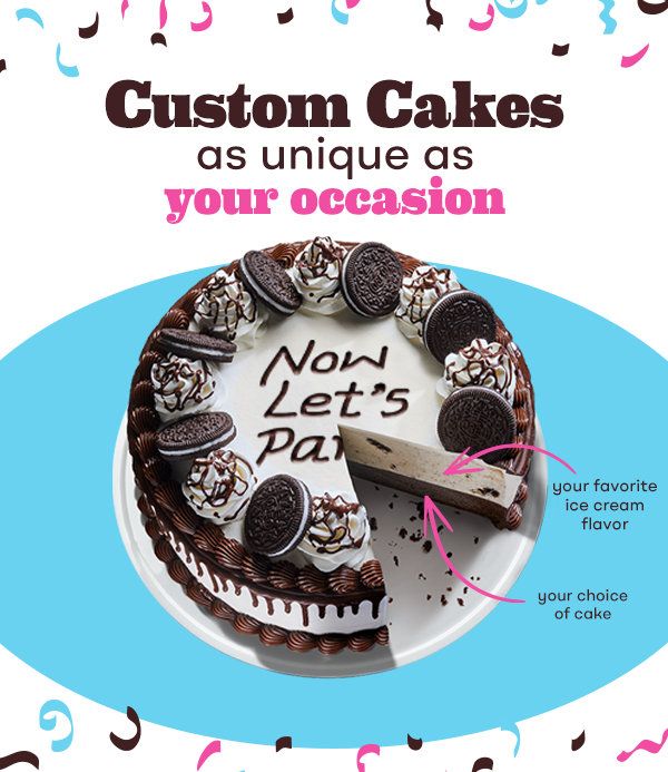''CustomCake as unique as your occasion.'' With OREO Cookie Cake.
